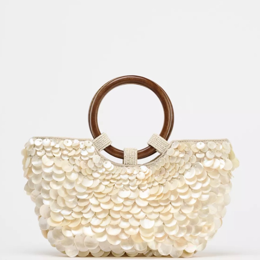 Zara faux mother of pearl bag